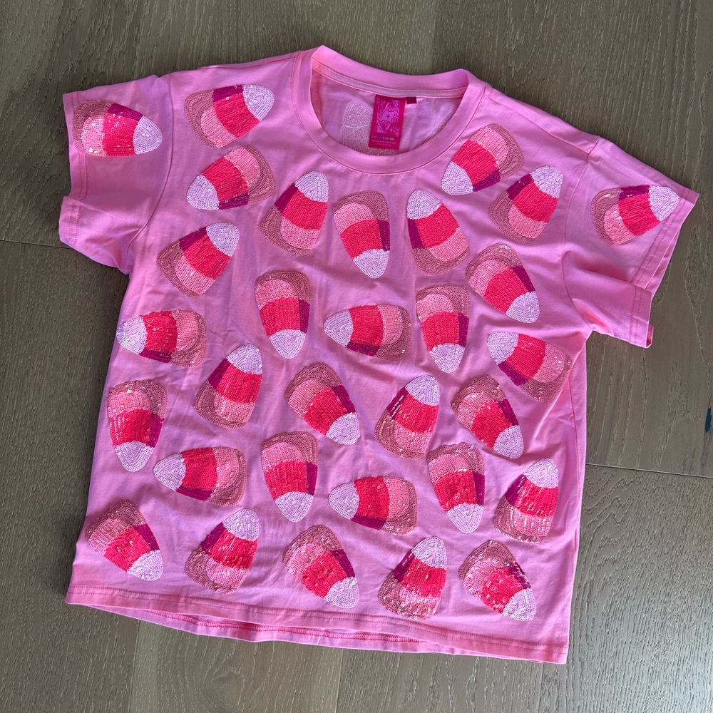 Queen of Sparkles Pink Candy Corn Tee